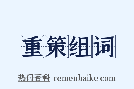 重策组词是什么意思的图片